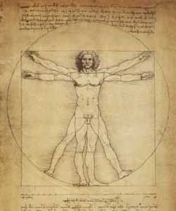 Leonardo da Vinci, Der Mensch des Vitruv, 1490.