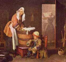 Jean-Baptiste Siméon Chardin, Die Wäscherin, 1735.