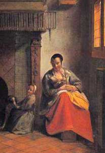 Pieter de Hooch, Stillende Mutter, 1658-1660.
