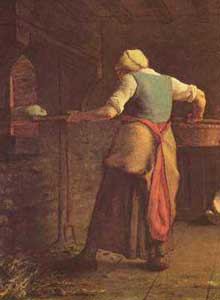 Jean-François Millet (II), Frau beim Brotbacken, 1854.