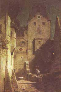 Carl Spitzweg, Der eingeschlafene Nachtwächter, 1875.