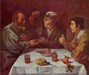 Diego Velázquez, Bauern beim Mahl, 1618-1619.