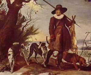 Jan van Wildens, Winterlandschaft mit einem Jäger, 1624.