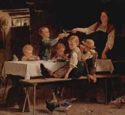 Marc Louis Benjamin Vautier d. Ä, Kinder beim Mittagessen, 1857.